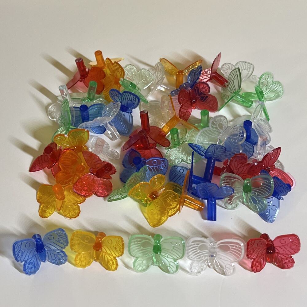 Lot 50 Butterflies For Ceramic Christmas Tree Light Replacement Bulb Multicolor